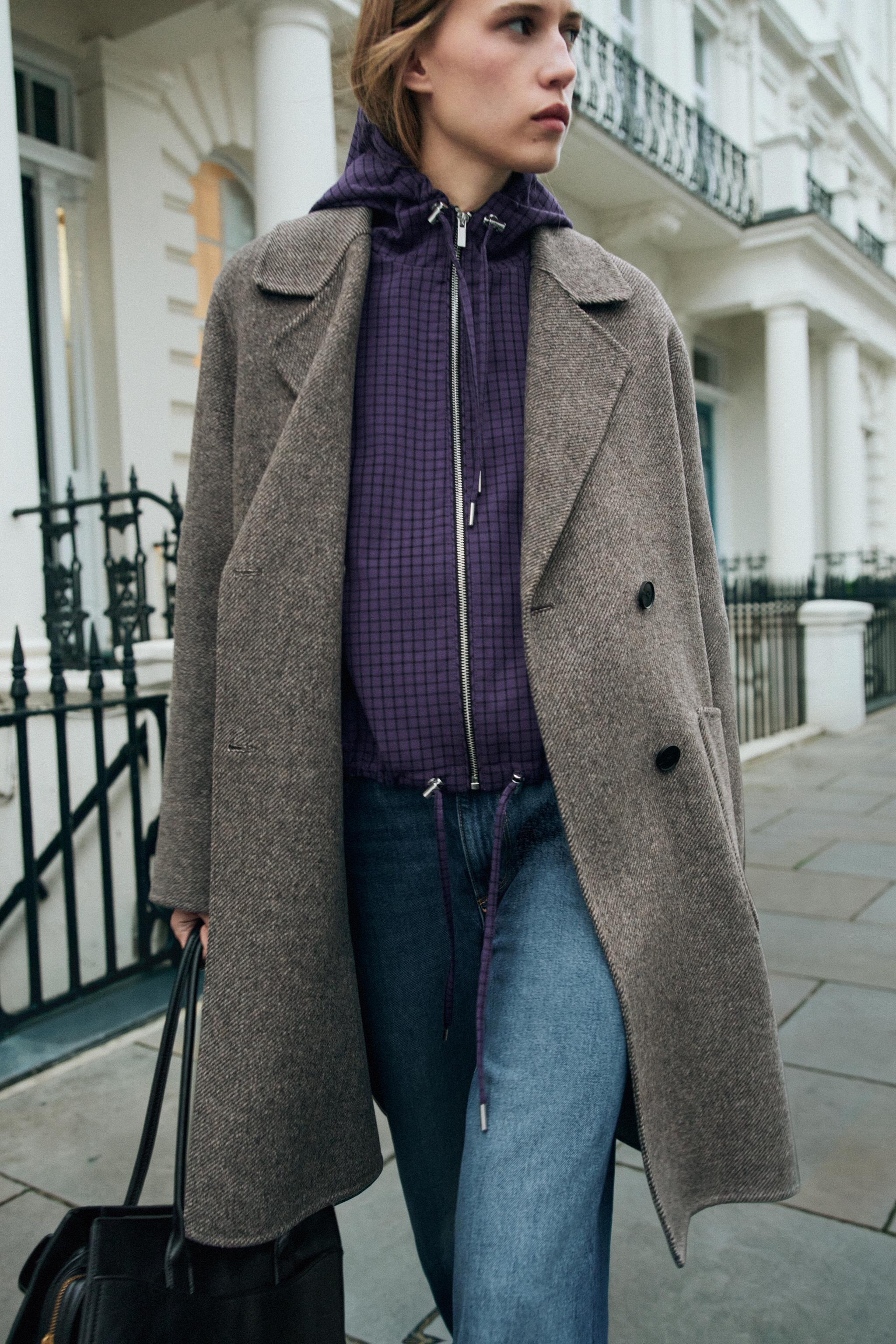 MANTEAU CROISÉ AVEC LAINE