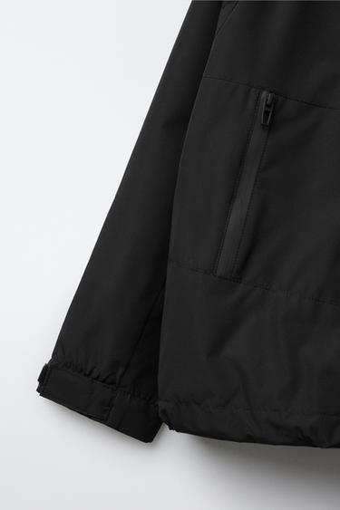 LIGHTWEIGHT WATER-REPELLENT HOODED JACKET - Black by Zara - Image 3