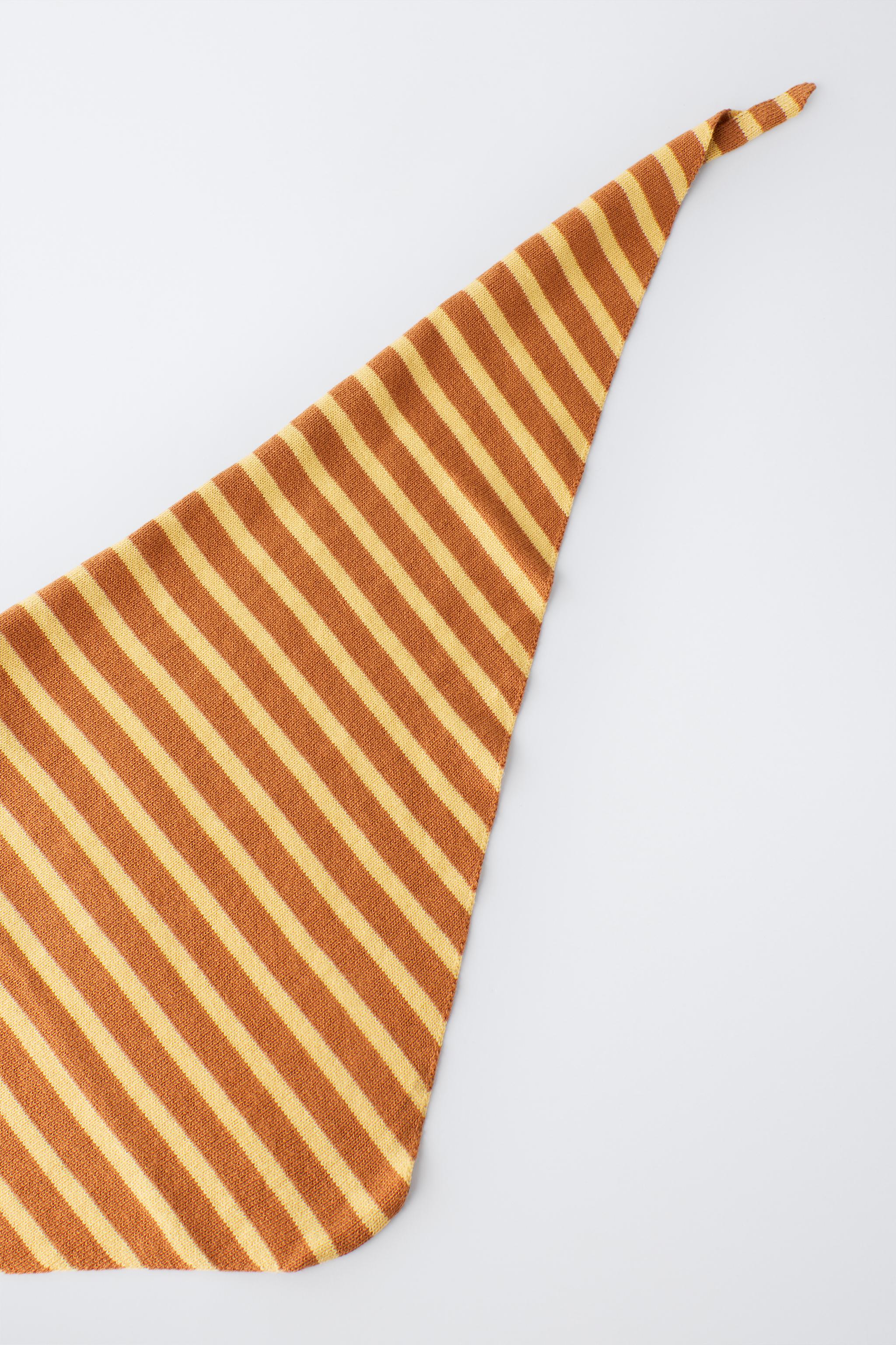 Детские аксессуары Zara STRIPED KNIT TRIANGLE BANDANA — фото 3