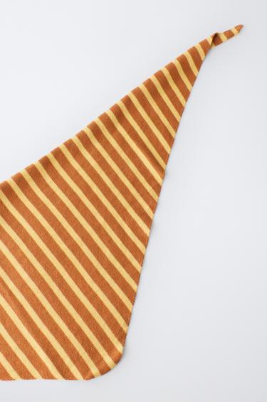 TRIANGULAR STRIPE KNIT BANDANA - Mustard by Zara