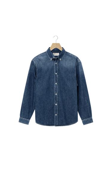 CAMISA DENIM ALGODÓN - CASHMERE - Azul medio de Zara