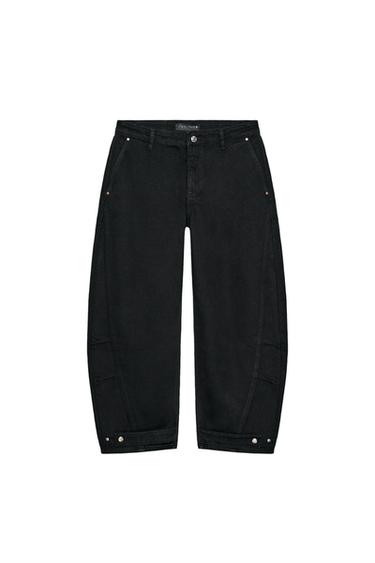 Zara Z1975 MID-RISE BALLOON FIT JEANS - Black