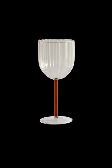 WEINGLAS BOROSILIKATGLAS FARBIGER STIEL - Rot von Zara