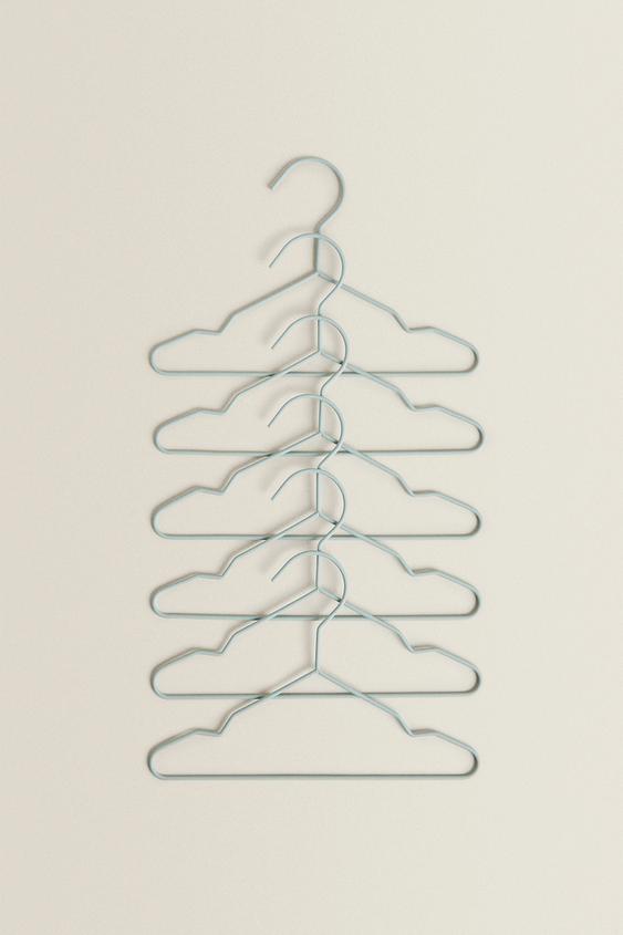 PACK OF RUBBERISED BABY HANGERS (PACK OF 6) - Light mint green by Zara - Image 0