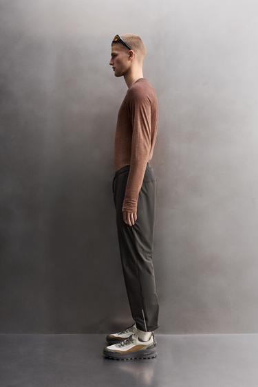 WOOL BLEND TECHNICAL T-SHIRT - Brown by Zara - Image 3