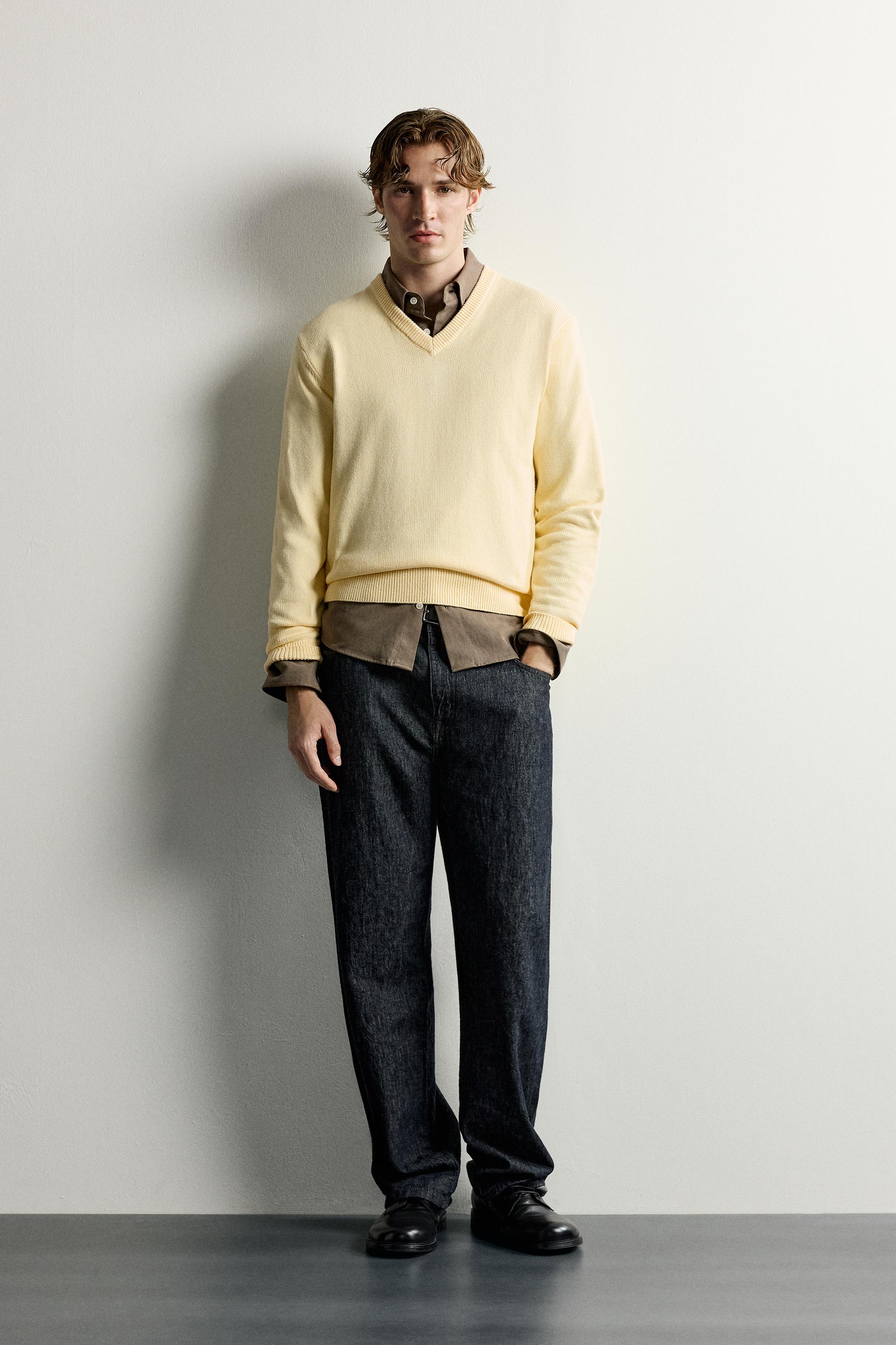 Zara RELAXED FIT PAMUKLU V YAKA KAZAK