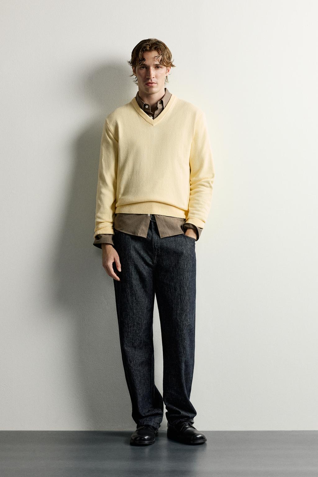 Zara Relaxed fit V yaxalı trikotaj