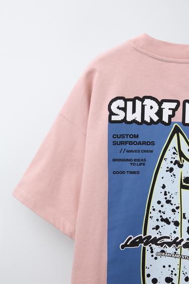 T-SHIRT IMPRIMÉ SURF - Rose de Zara - Image 3