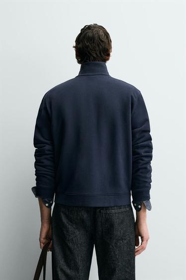 SWEAT ZIPPÉ BASIQUE - Bleu marine de Zara - Image 2
