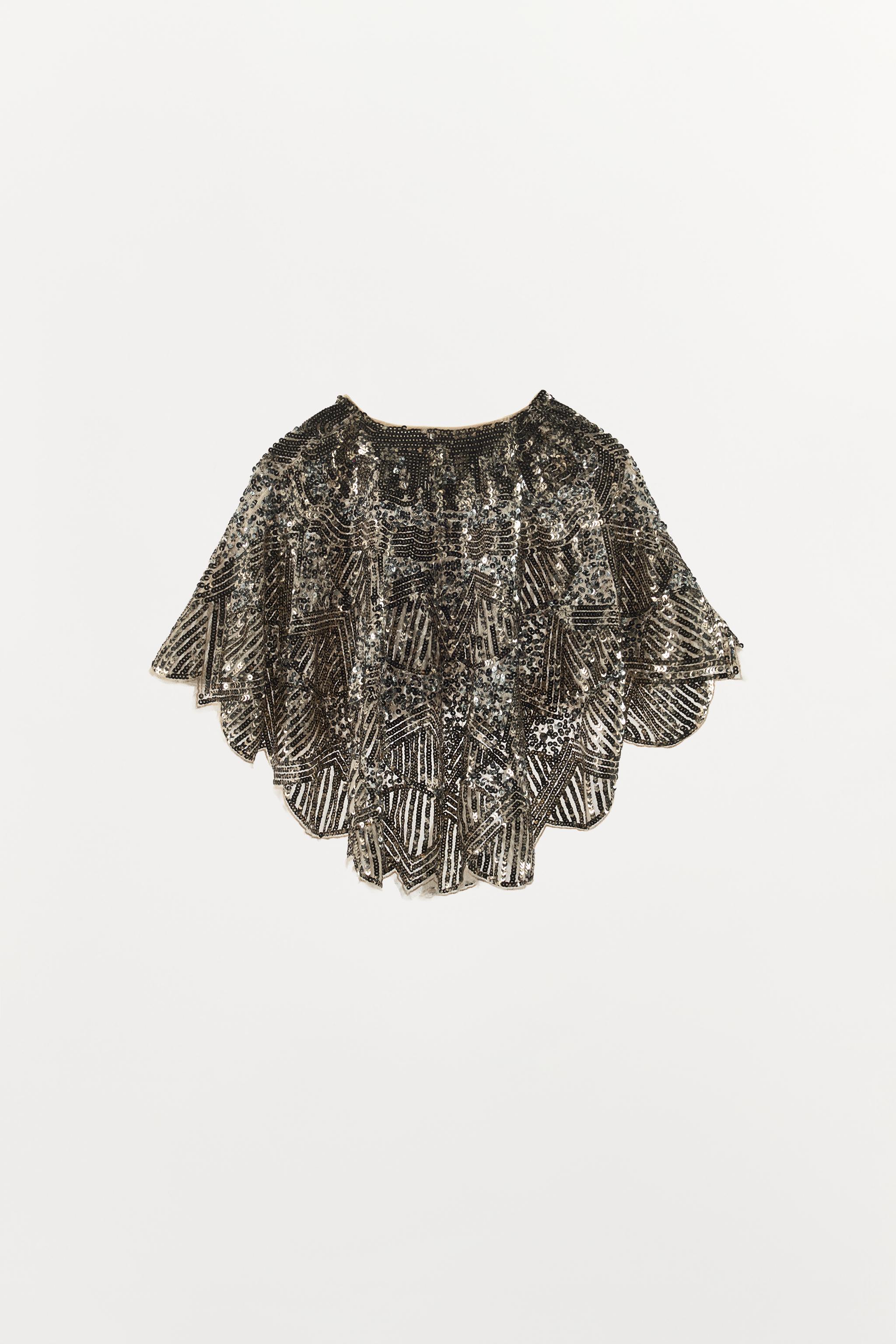 EMBROIDERED SEQUIN CAPE