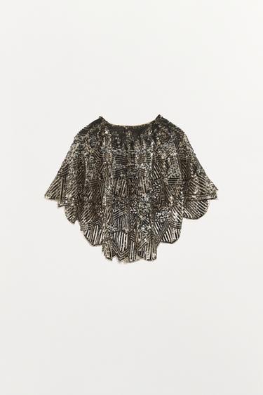 CAPE BRODÉE PAILLETTES - Ivoire de Zara - Image 3