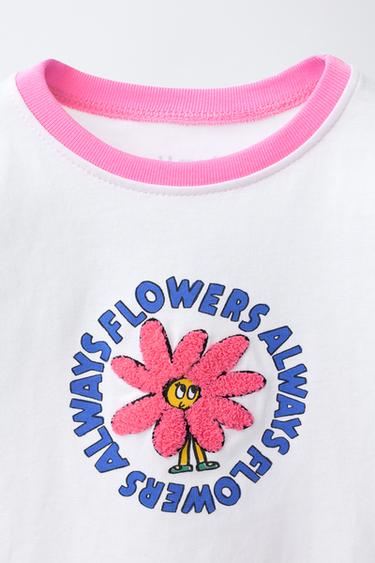 T-SHIRT WITH TERRYCLOTH PATCH - White by Zara - Image 2