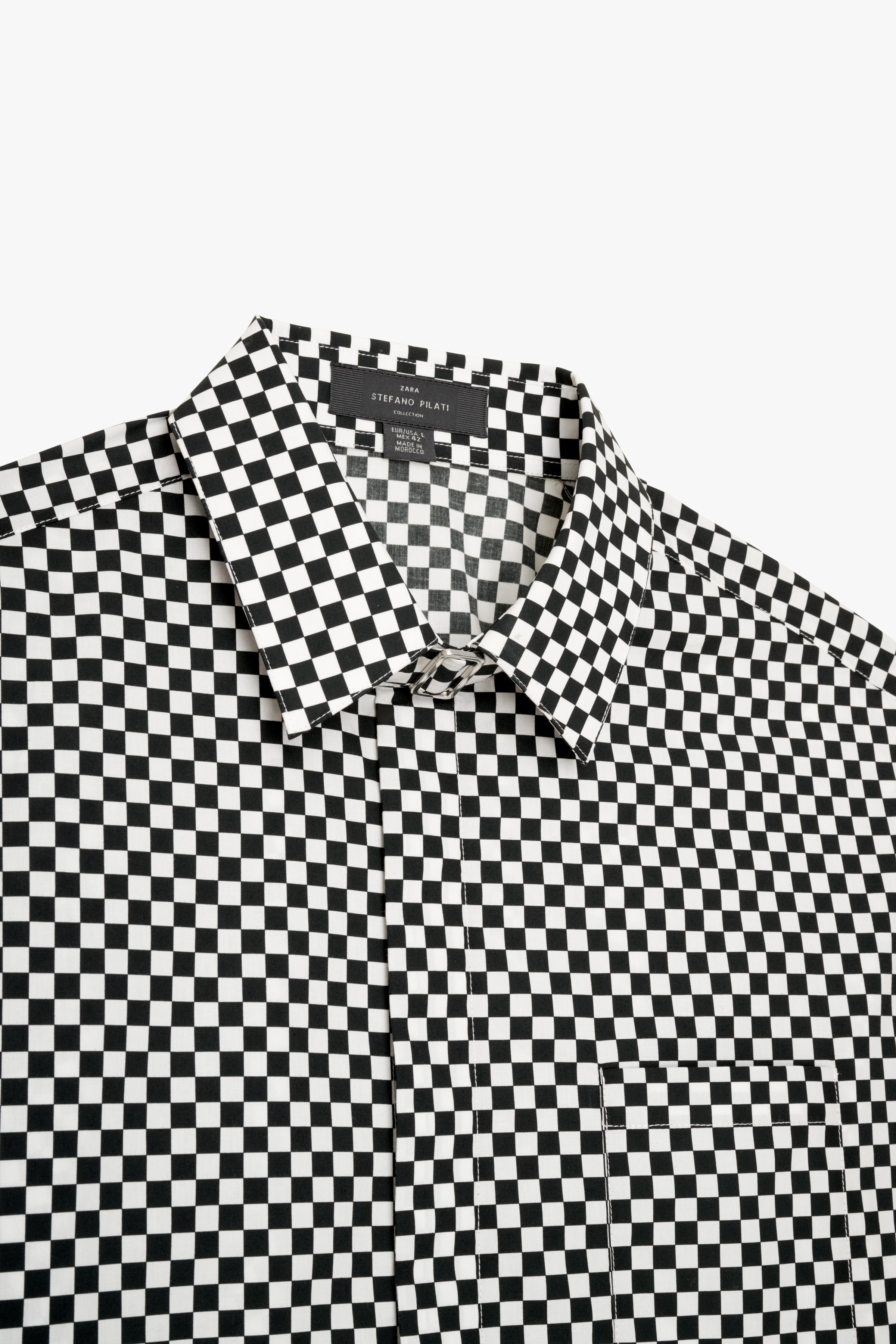 Zara x Stefano Pilati Men's Checkered Shirt Size Small