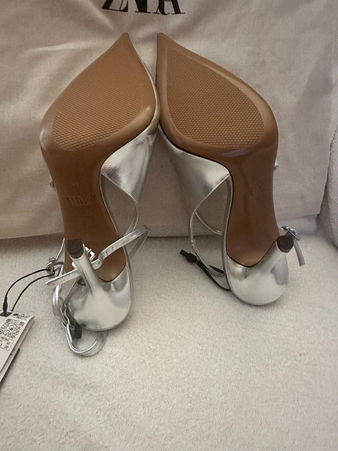 METALLIC-EFFECT SLINGBACK SHOES - Image 5