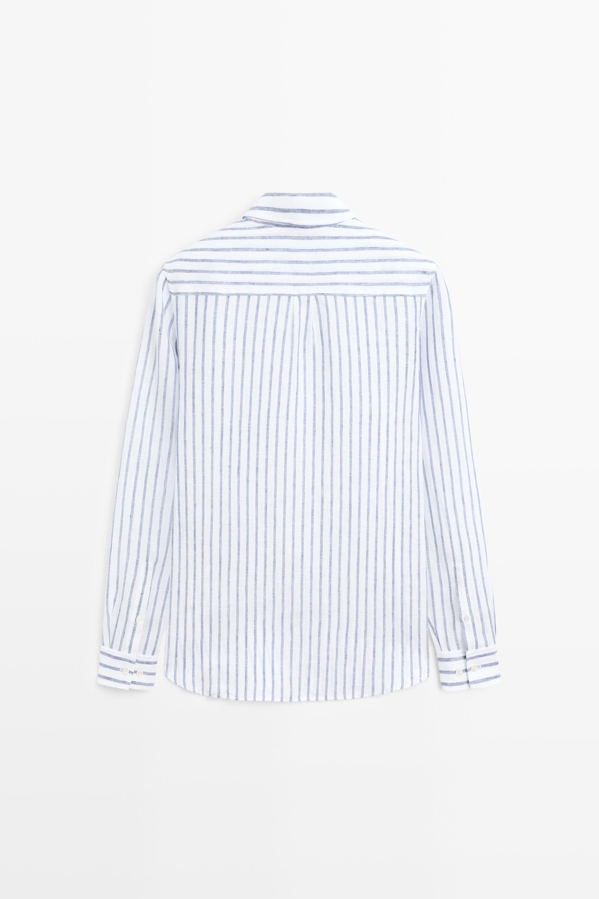 100% linen striped shirt