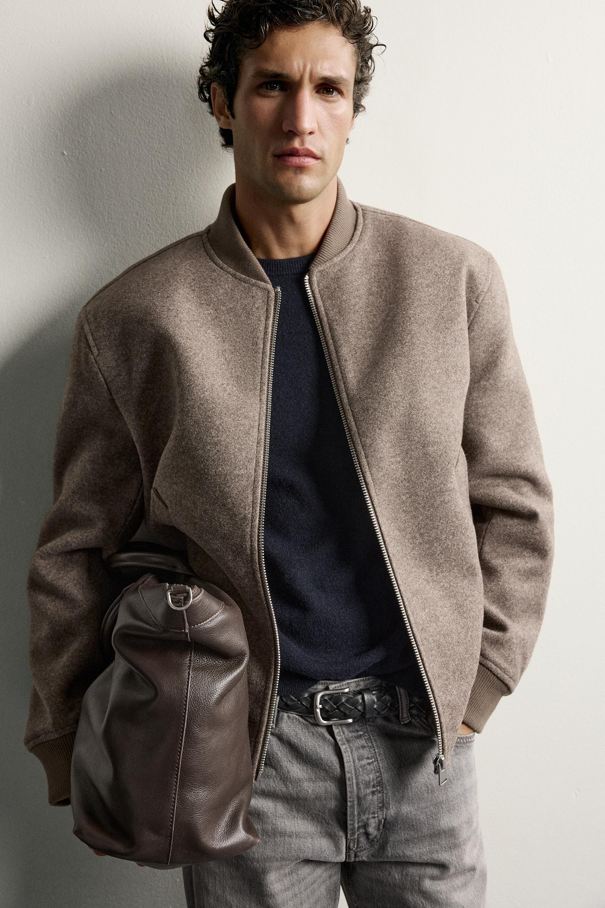 FAUX FUR LINED BOMBER JACKET