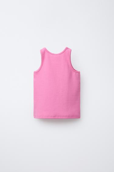 LOT DE TROIS T-SHIRTS RIB UNIS - Rose / Mauve de Zara - Image 2