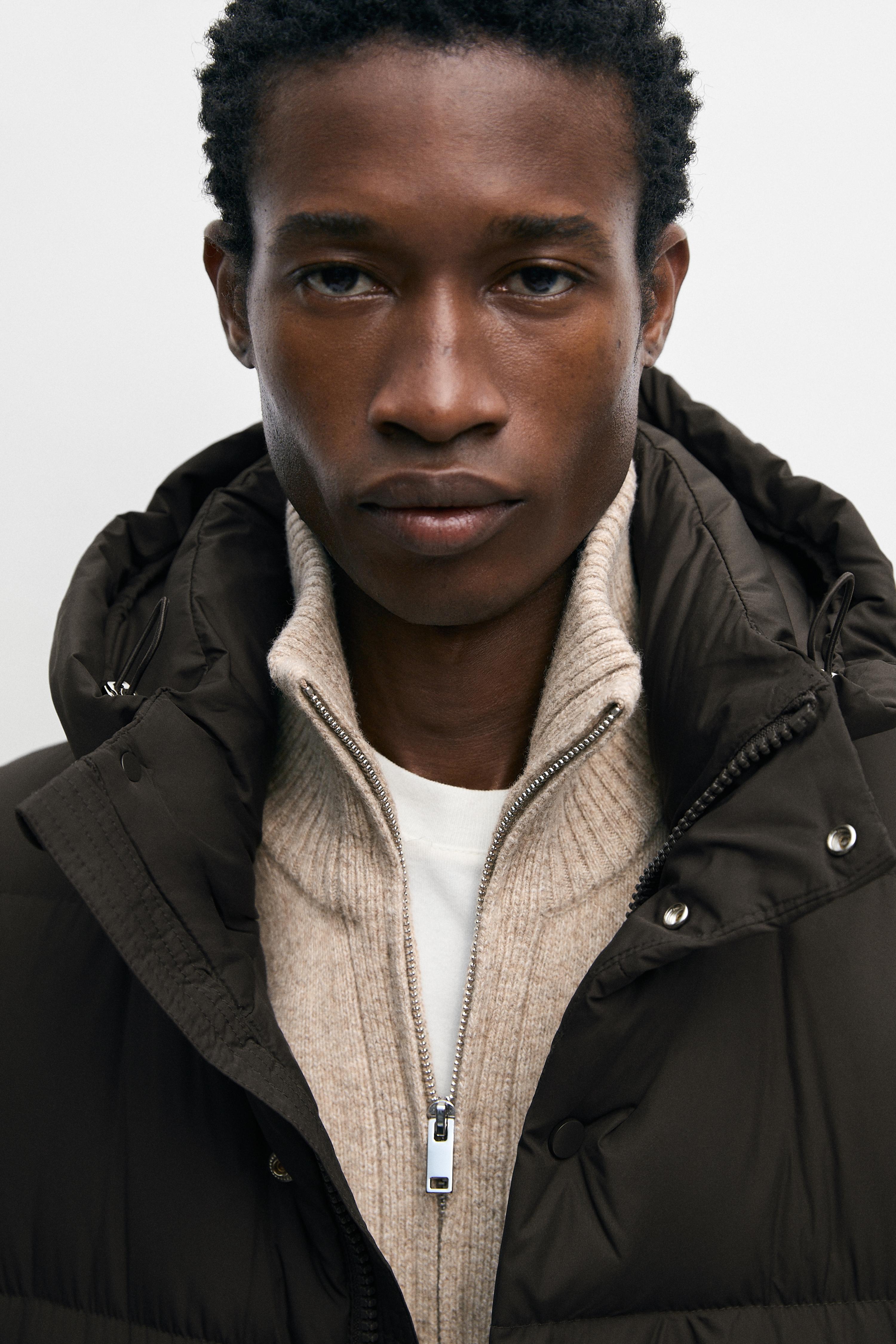 Down jacket with hood