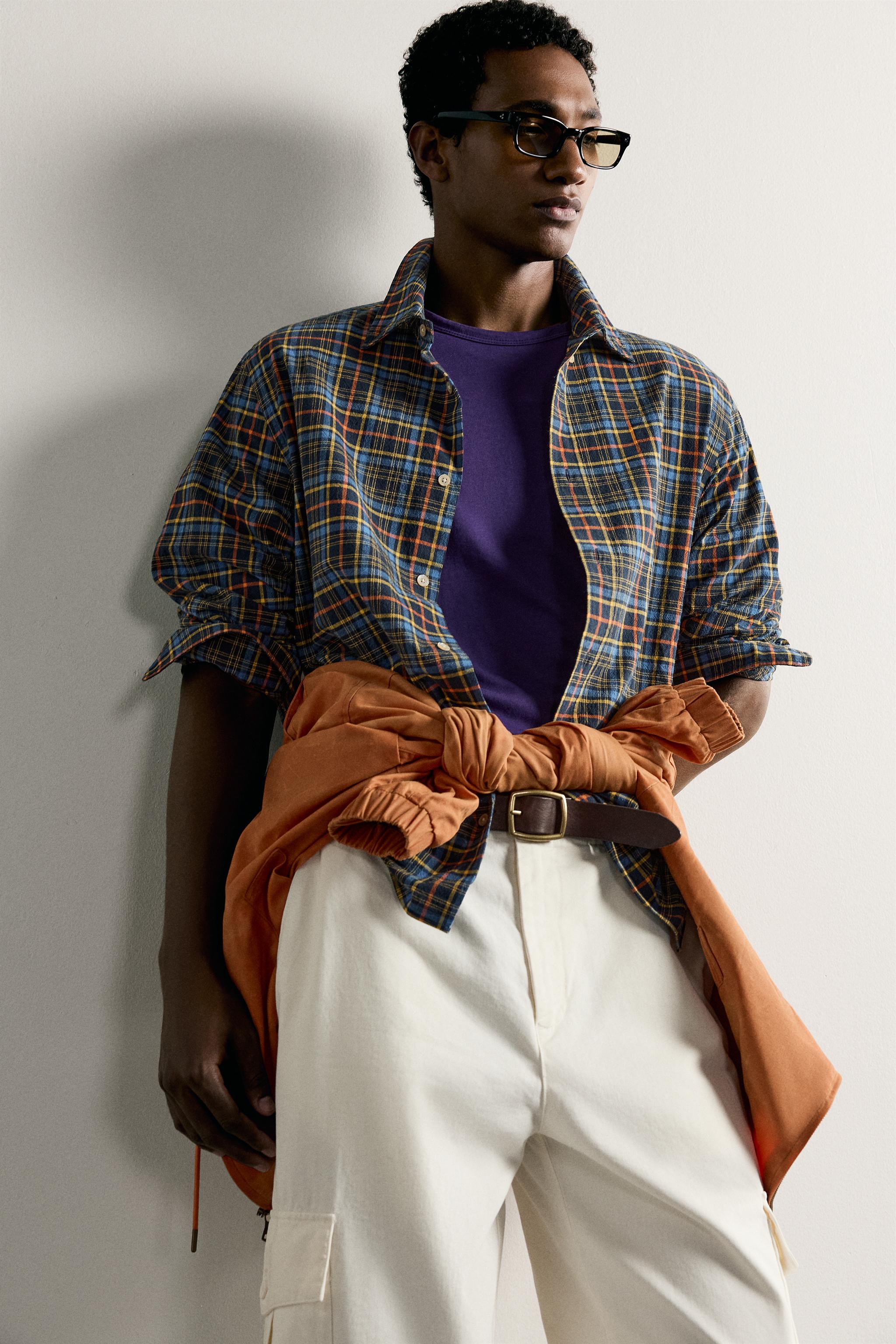 RELAXED FIT PLAID SHIRT