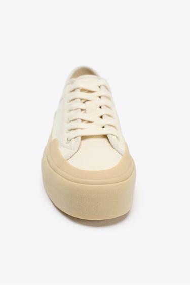 FABRIC TRAINERS - Ecru White by Zara - Image 2