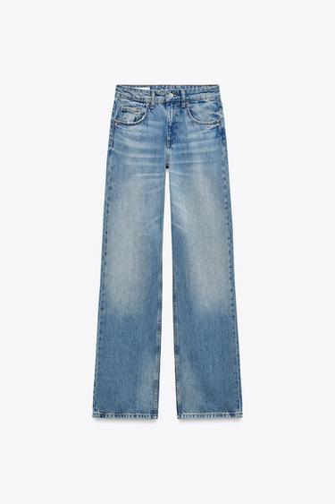 MID-RISE WIDE-LEG TRF JEANS - Light blue by Zara