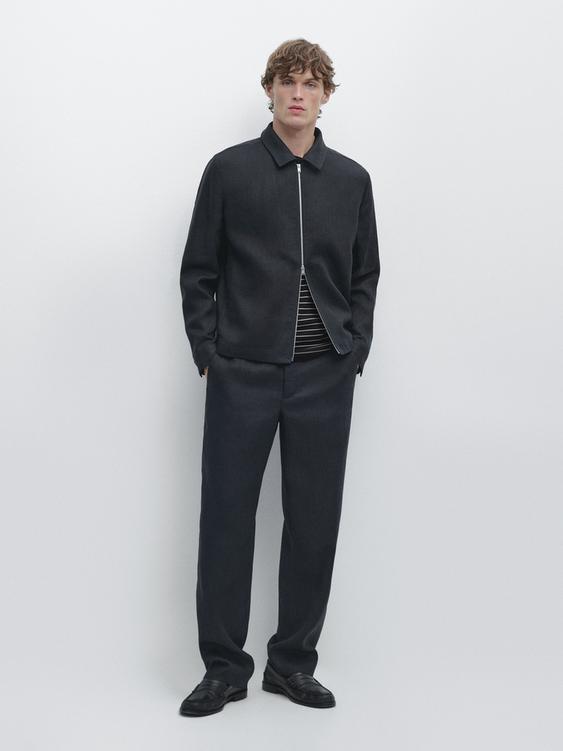 Cropped linen jacket