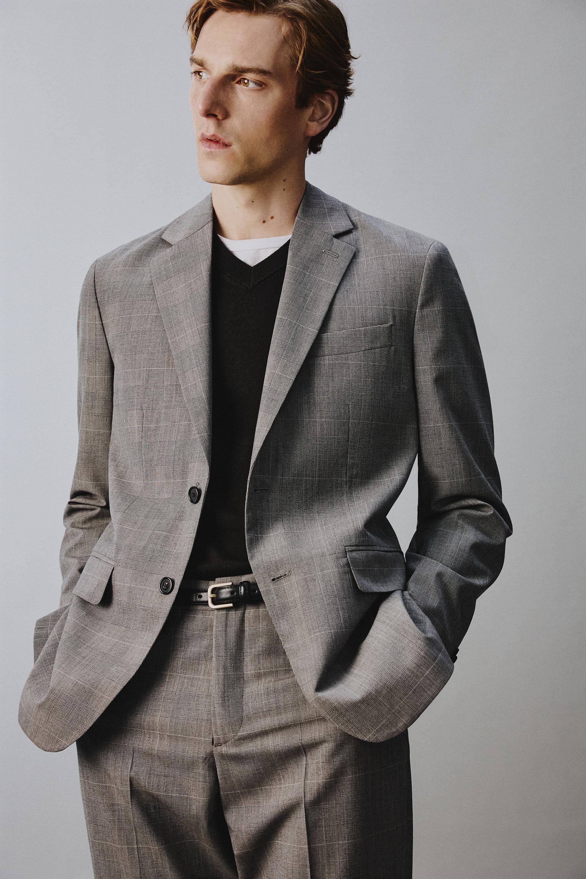 PLAID SUIT BLAZER