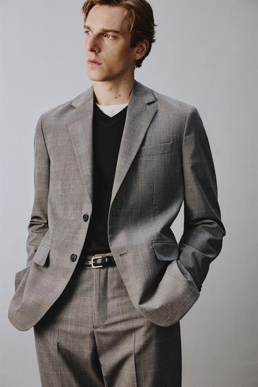 CHECK SUIT BLAZER - Brown by Zara - Image 4