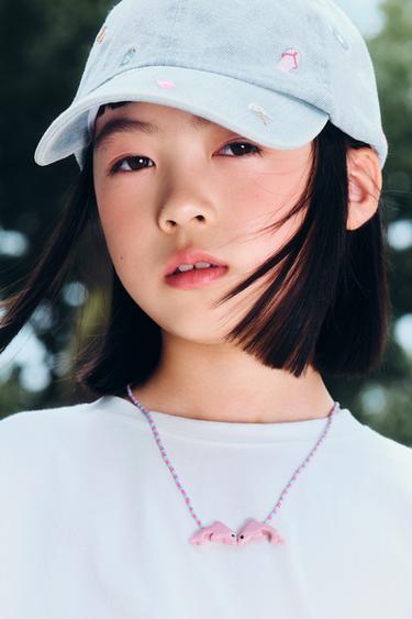 Zara 夏日刺繡牛仔棒球帽 - 淡藍色