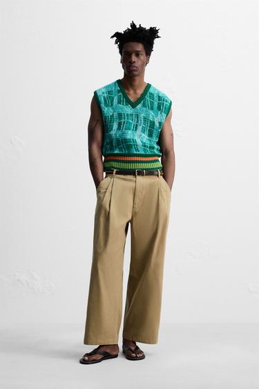 Zara GRAPHIC PRINT KNIT VEST © OTIS KWAME KYE QUAICOE - Emerald - Image 0