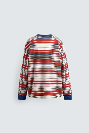 STRIPED PATCH T-SHIRT HARRY LAMBERT FOR ZARA X DISNEY - Red Stripe by Zara - Image 1