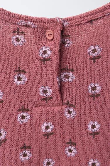 ROBE EN MATIÈRES VARIÉES À IMPRIMÉ - Rose de Zara - Image 3