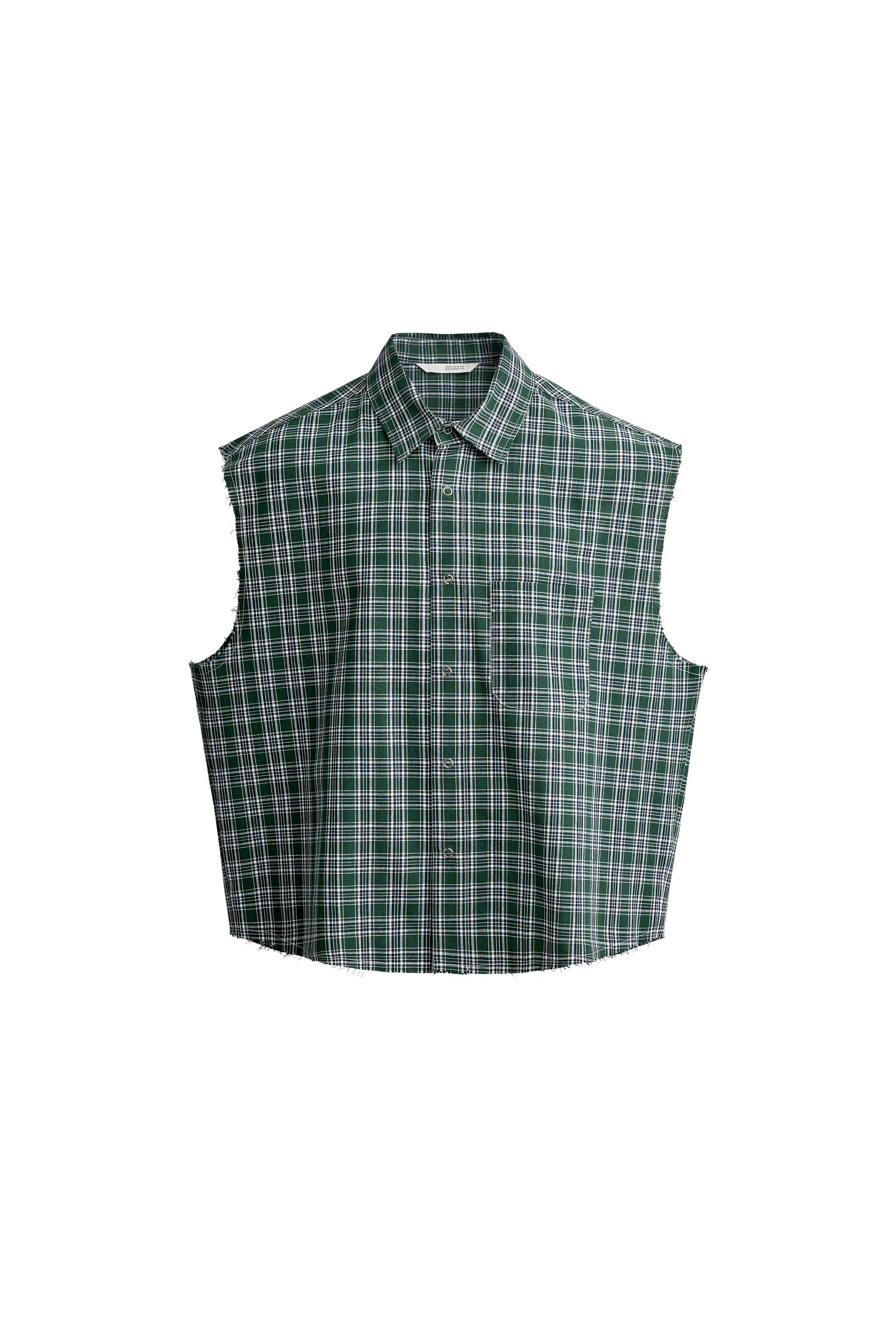 CAMISA TANK CROPPED FIT CUADROS
