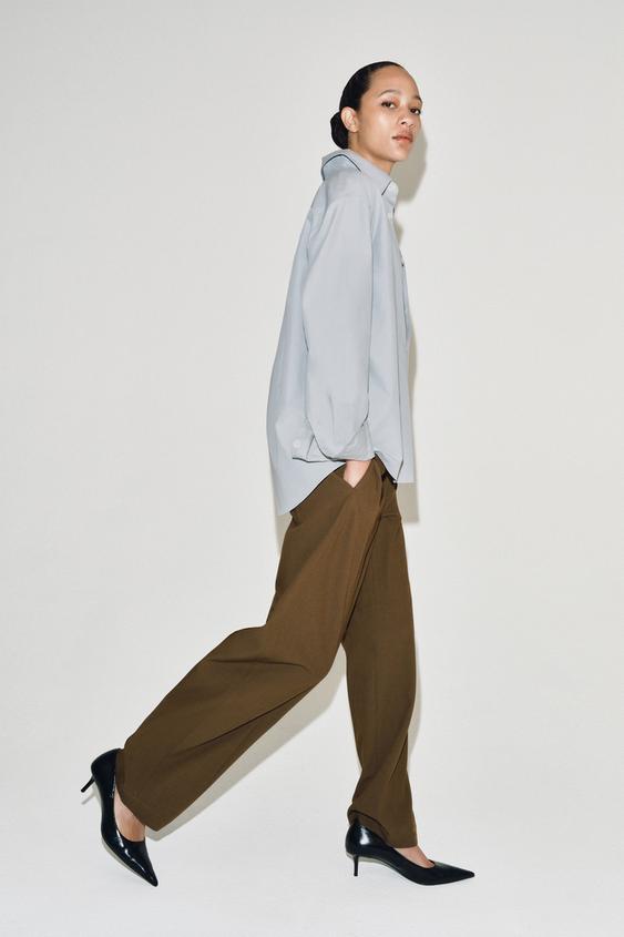 CHEMISE BOUTONS CONTRASTE ZW COLLECTION - Bleu / Gris de Zara - Image 3