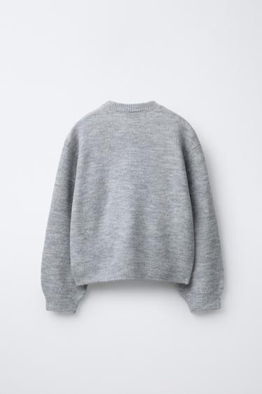 PULL EN MAILLE OURS - Gris de Zara - Image 1