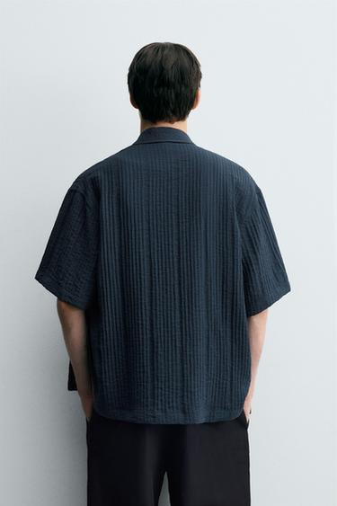 FLOWING TEXTURED SHIRT - Grey / Blue by Zara - Image 2