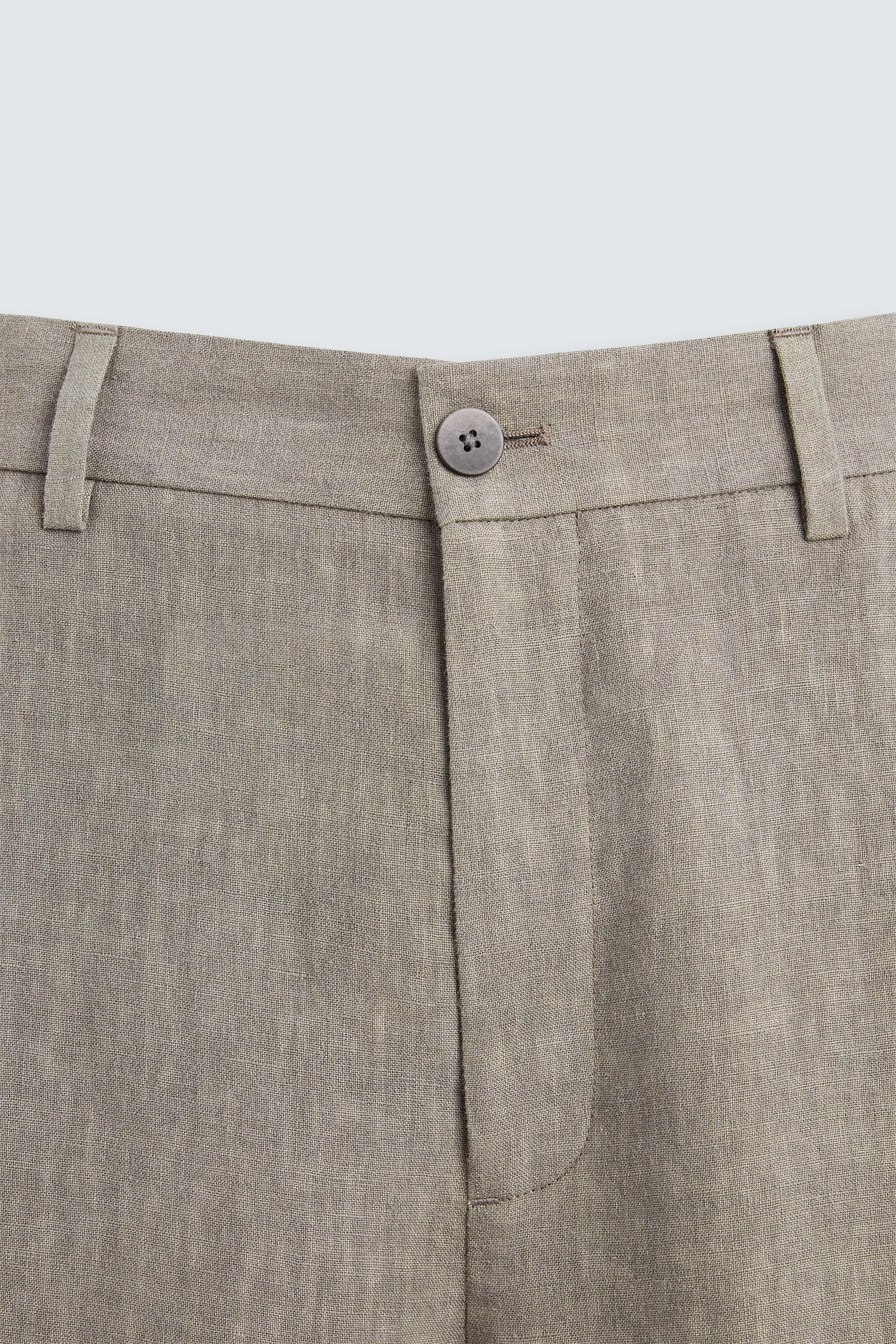 100% WASHED LINEN SUIT PANTS - Mink | ZARA United States