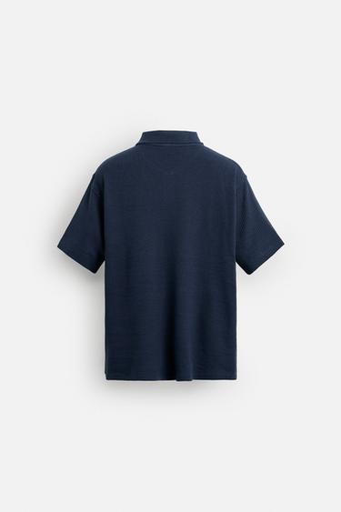 POLO STRUCTURE VERTICALE - Bleu marine de Zara - Image 6