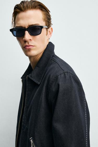 CONTRAST TOPSTITCH DENIM JACKET - Indigo by Zara