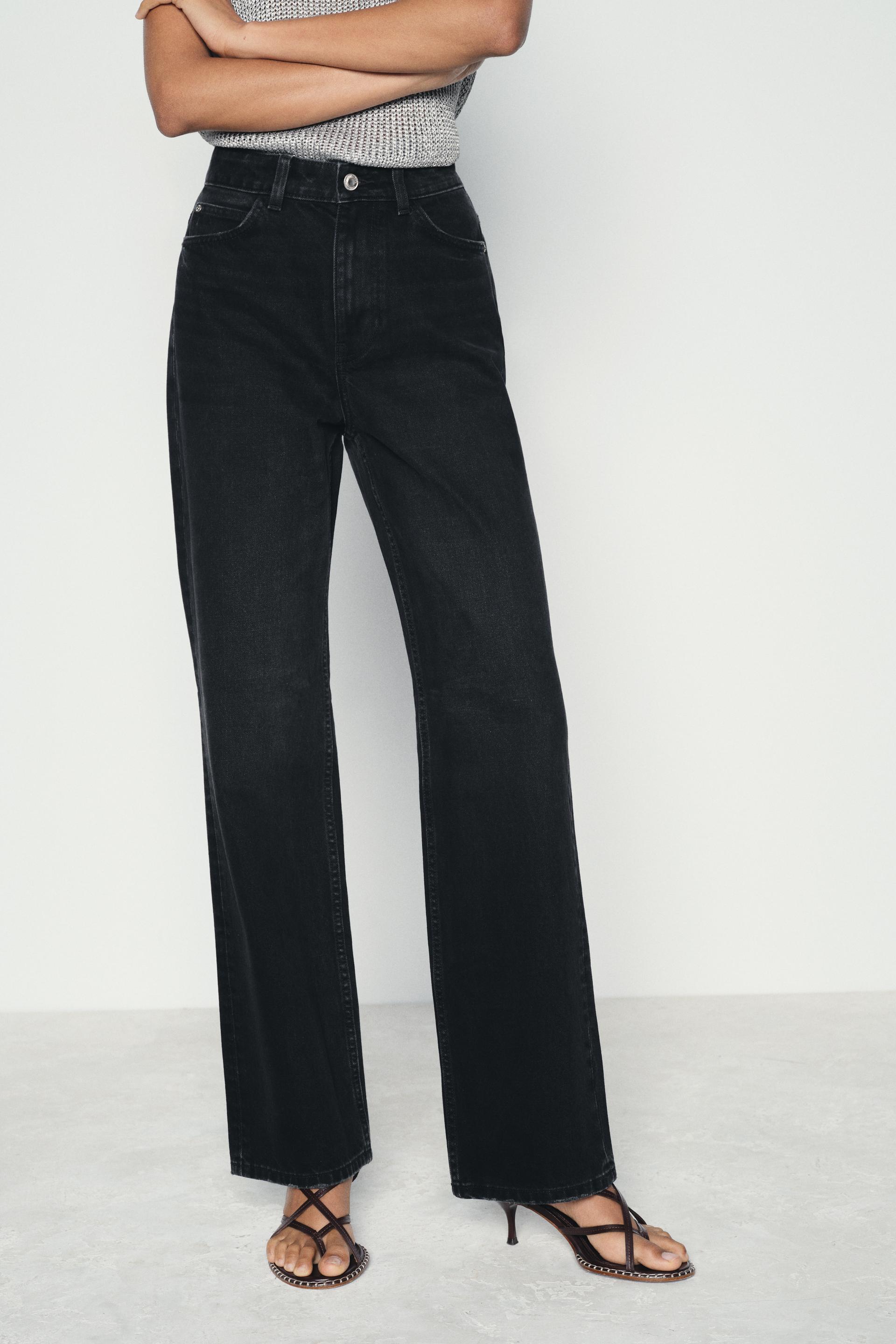 Z1975 ストレートレッグ ハイライズ LONG LENGTH デニムパンツ - ブラック | ZARA Japan / 日本