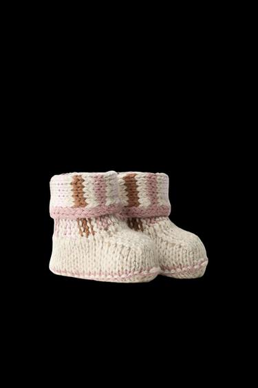Zara KNIT BOOTIES - Pink
