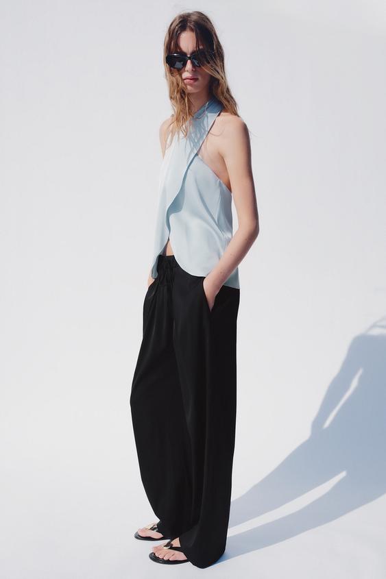 CALÇA COM PREGAS ZW COLLECTION - Preto da Zara - Imagem 0