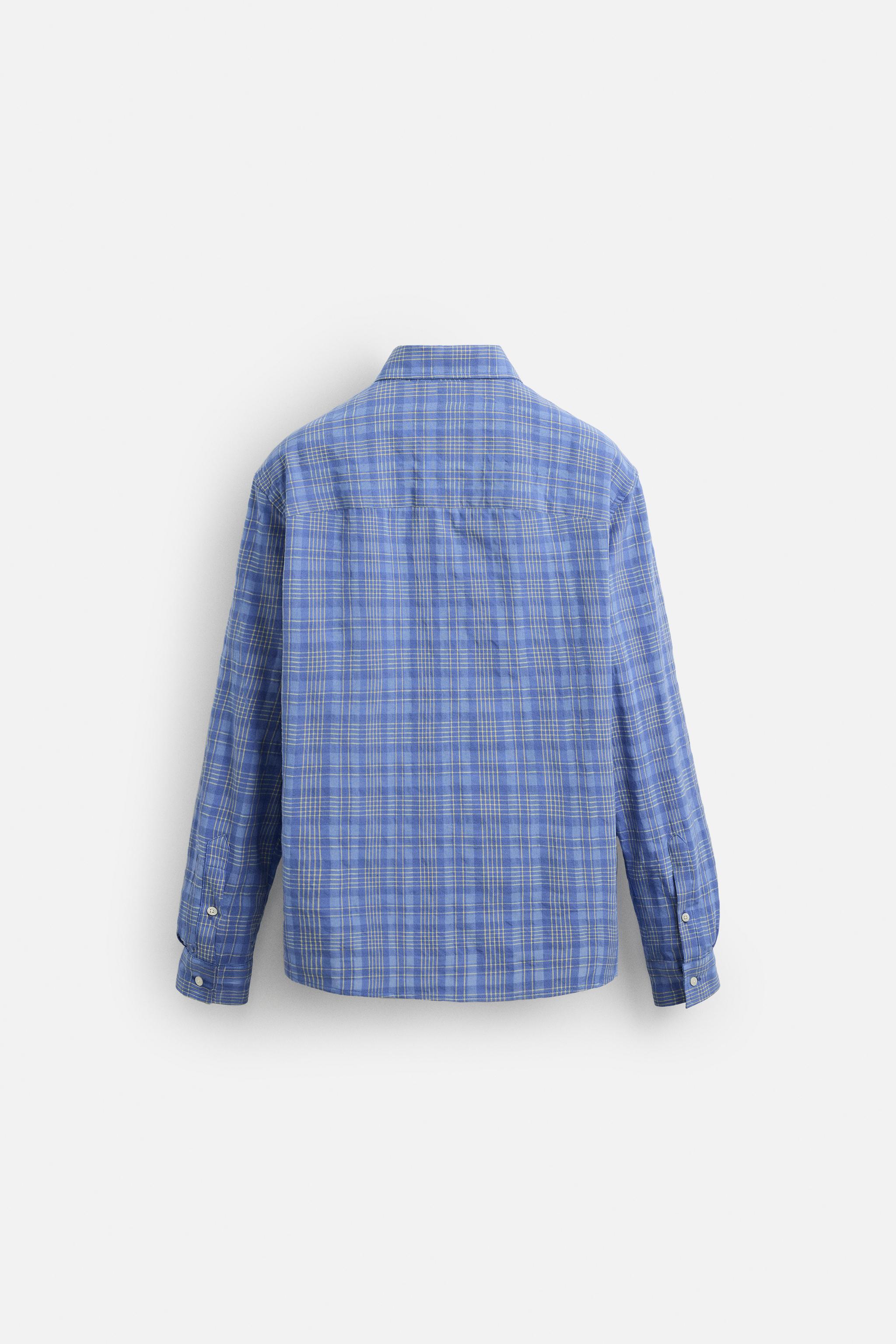 チェック柄シャツ - ブルー | ZARA Japan / 日本