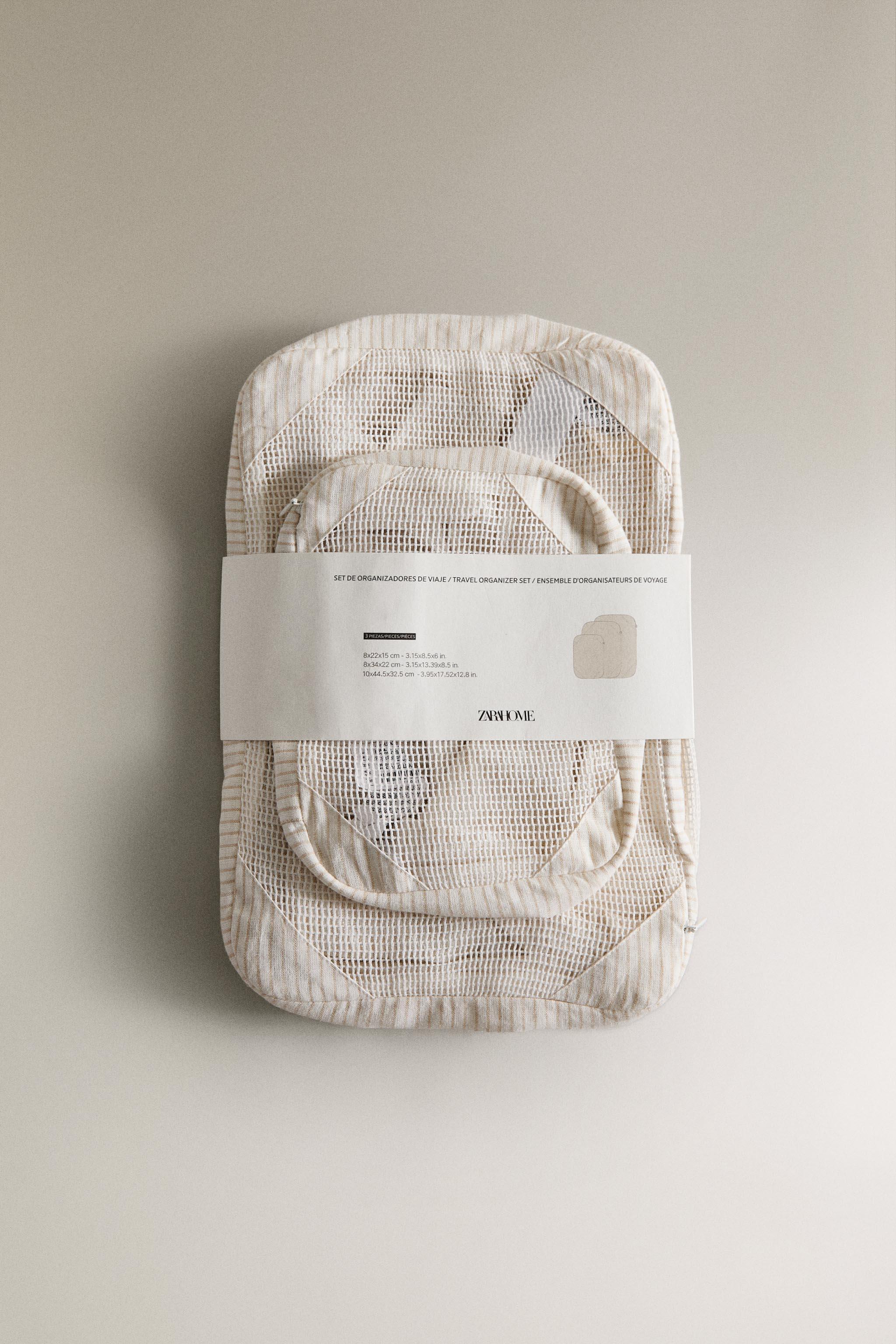 SET OF STRIPED TRAVEL ORGANIZERS (SET OF 3)