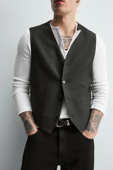 LIMITED EDITION STRUCTURED WAISTCOAT - Greenish by Zara - Image 4