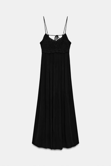 ROBE LONGUE BIMATIÈRE EN MAILLE CROCHET - Noir de Zara - Image 7