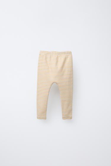 STRIPED LEGGINGS - Ochre by Zara - Image 1
