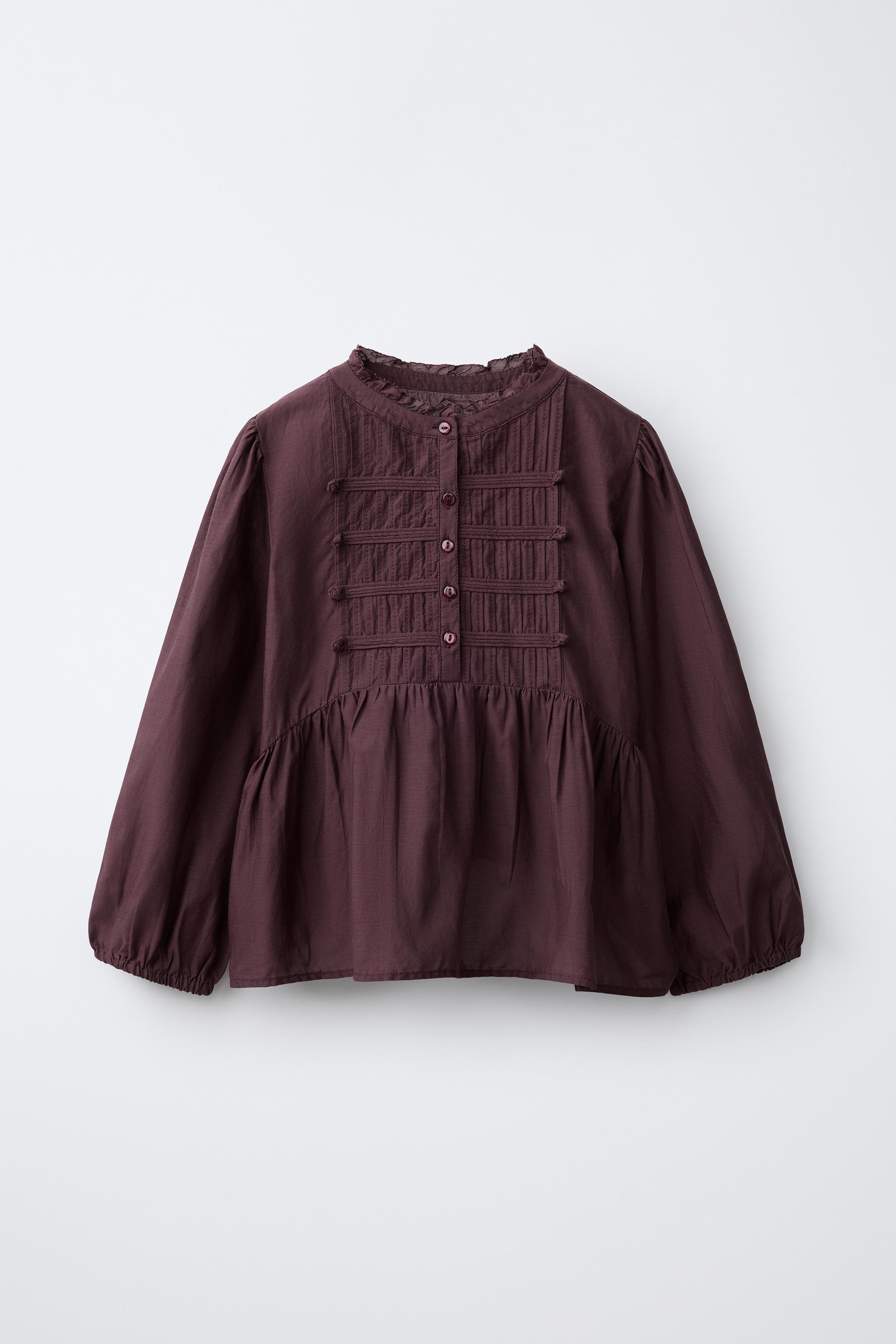 Детские рубашки Zara PINTUCK FROG FASTENING SHIRT