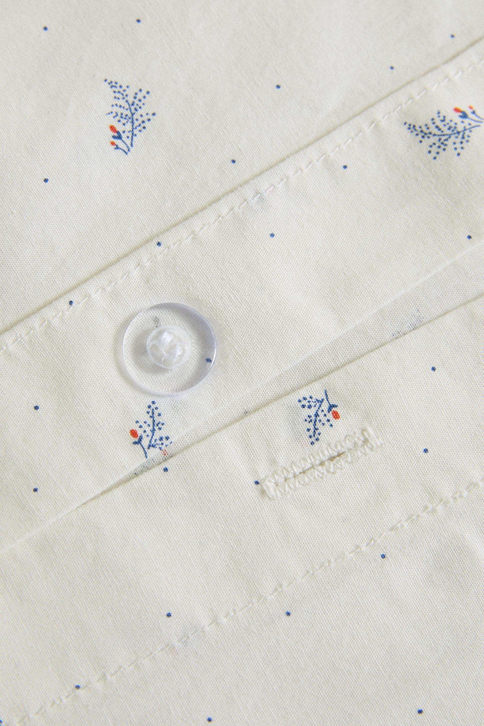 HOUSSE DE COUETTE EN COTON POUR ENFANTS À MOTIF FEUILLES ET POINTS
