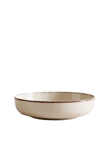 PORCELAIN SOUP PLATE WITH ANTIQUE FINISH RIM - Light ecru by Zara